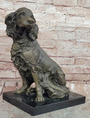 Signed Original Milo Cocker Spaniel Sitting Dog Bronze Sculpture Statue