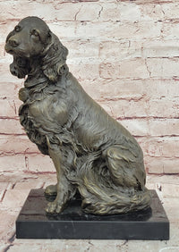 Signed Original Milo Cocker Spaniel Sitting Dog Bronze Sculpture Statue