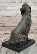 Signed Original Milo Cocker Spaniel Sitting Dog Bronze Sculpture Statue