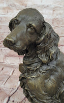 Signed Original Milo Cocker Spaniel Sitting Dog Bronze Sculpture Statue