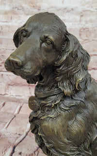 Signed Original Milo Cocker Spaniel Sitting Dog Bronze Sculpture Statue