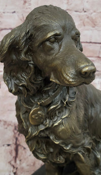 Signed Original Milo Cocker Spaniel Sitting Dog Bronze Sculpture Statue