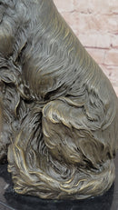 Signed Original Milo Cocker Spaniel Sitting Dog Bronze Sculpture Statue