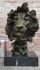Bronze Lion Head Statue Contemporary Art Signed Milo Classic Wildlife Artwork