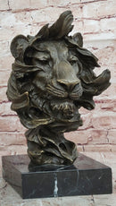 Bronze Lion Head Statue Contemporary Art Signed Milo Classic Wildlife Artwork