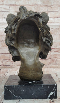 Bronze Lion Head Statue Contemporary Art Signed Milo Classic Wildlife Artwork