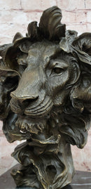 Bronze Lion Head Statue Contemporary Art Signed Milo Classic Wildlife Artwork