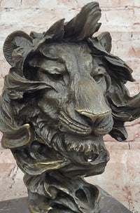 Bronze Lion Head Statue Contemporary Art Signed Milo Classic Wildlife Artwork