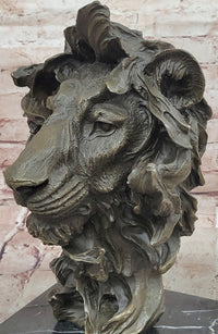 Bronze Lion Head Statue Contemporary Art Signed Milo Classic Wildlife Artwork