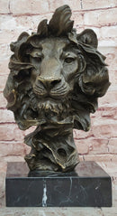 Bronze Lion Head Statue Contemporary Art Signed Milo Classic Wildlife Artwork