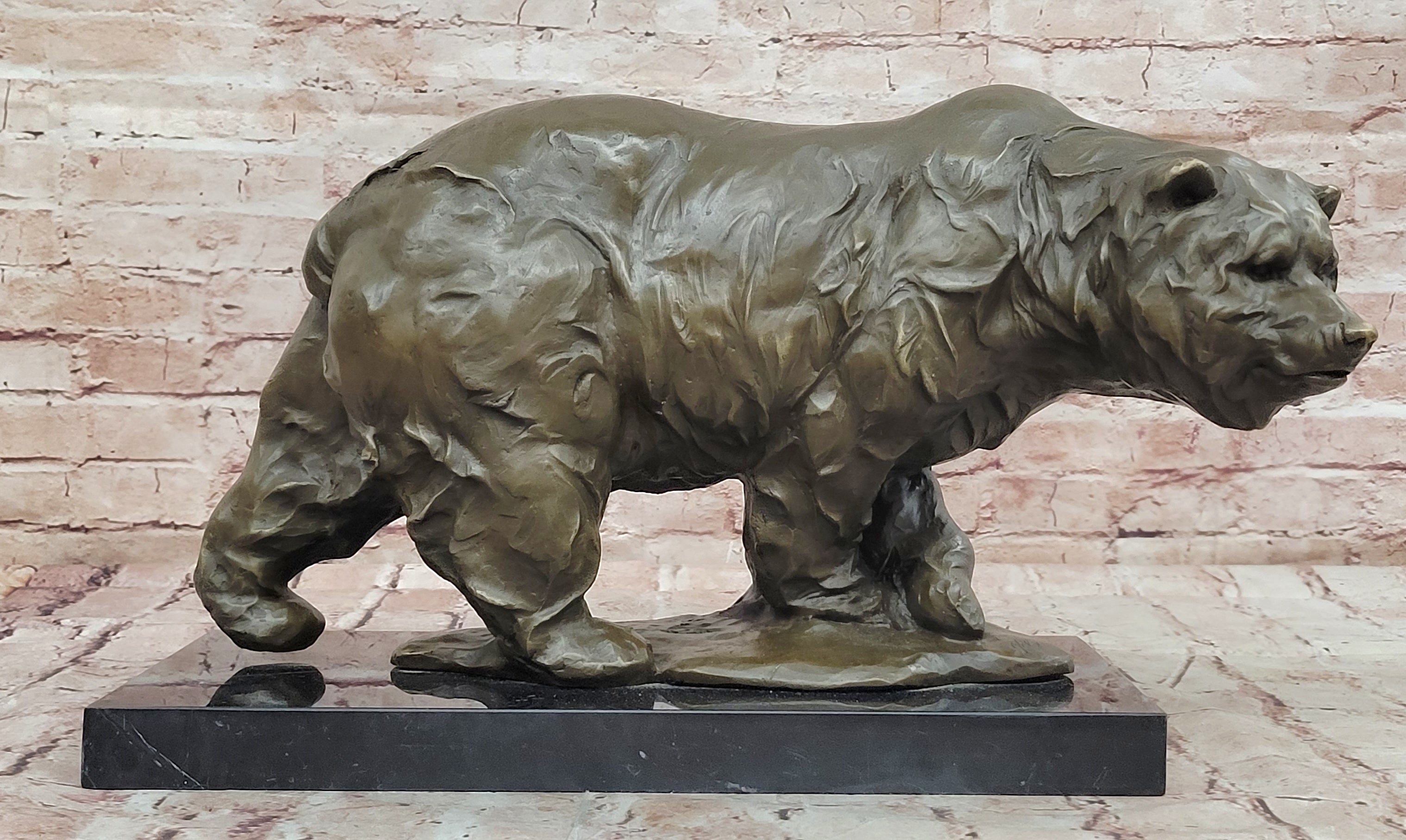 Bronze Sculpture Animal Sculpture Grizzly Bear Home Decor Art Signed Milo Statue