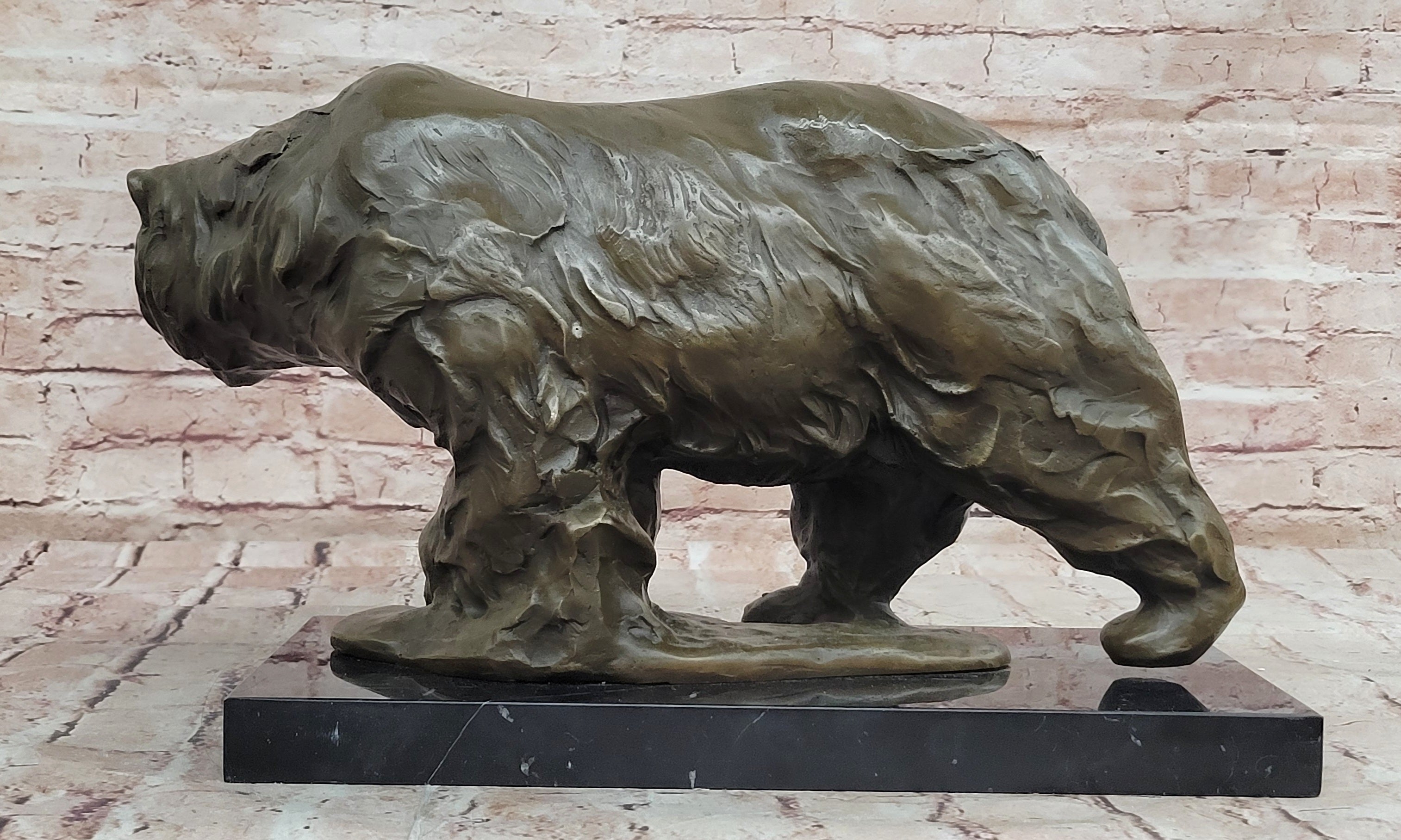 Bronze Sculpture Animal Sculpture Grizzly Bear Home Decor Art Signed Milo Statue