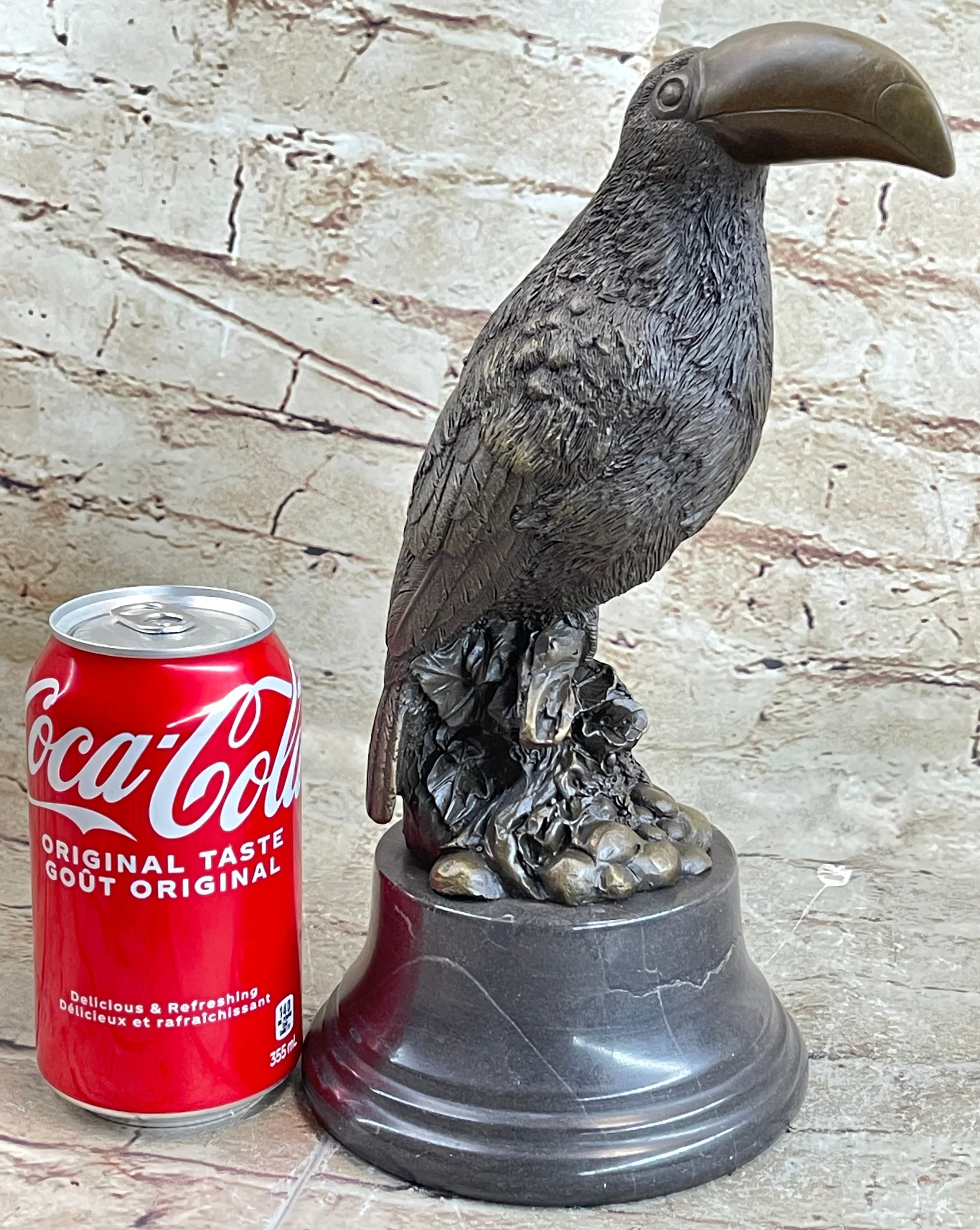 Toucan Tropical Bird Bronze Sculpture Signed Art