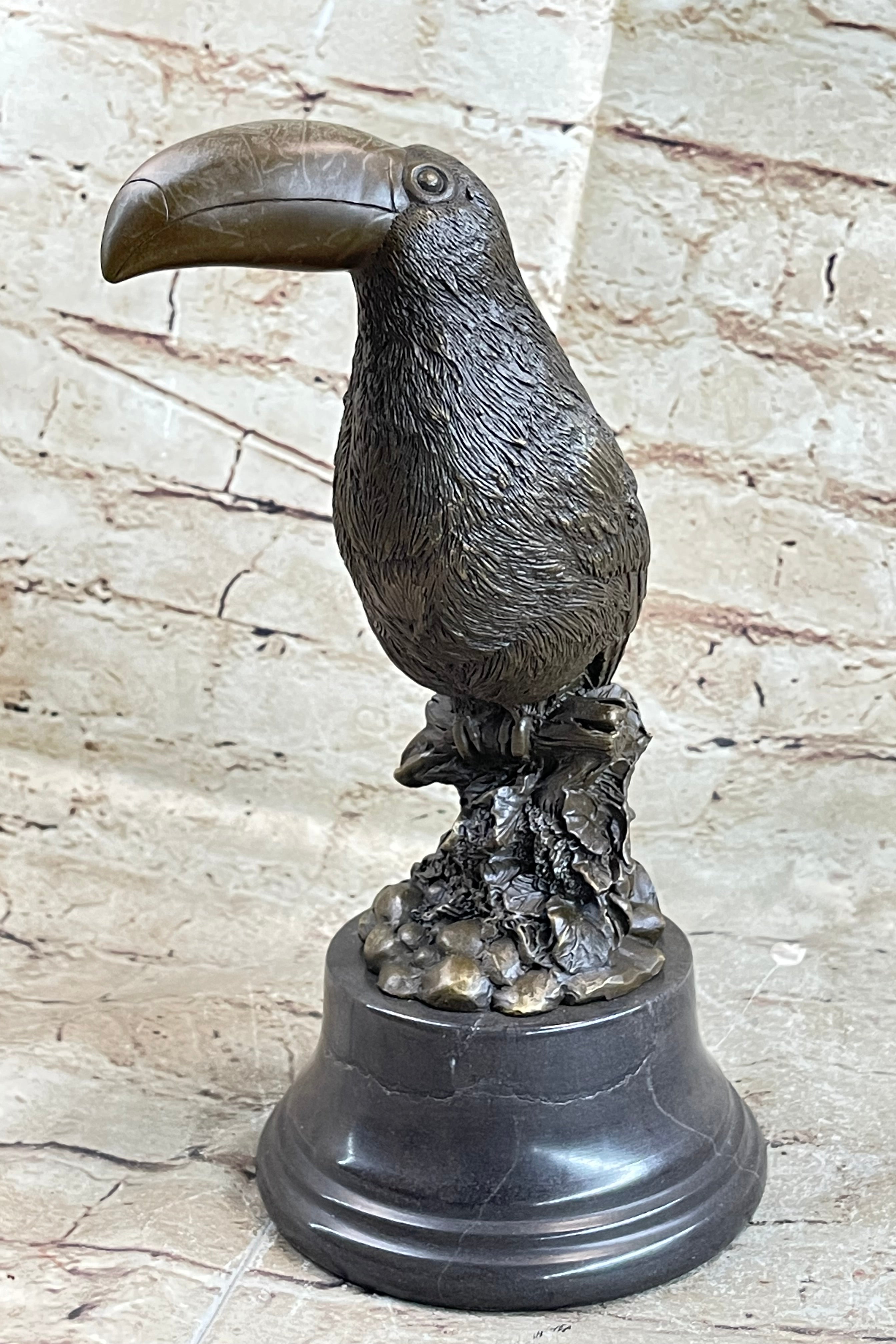 Toucan Tropical Bird Bronze Sculpture Signed Art