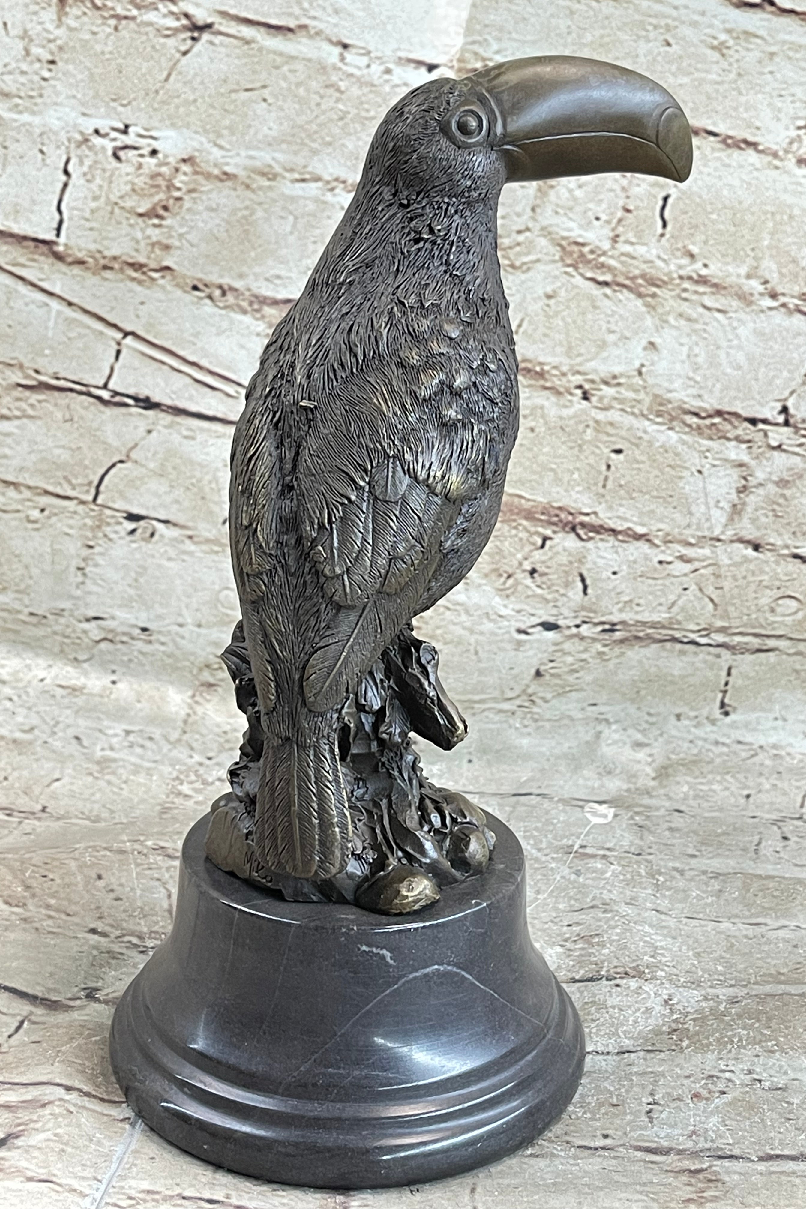 Toucan Tropical Bird Bronze Sculpture Signed Art