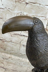 Toucan Tropical Bird Bronze Sculpture Signed Art