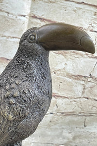 Toucan Tropical Bird Bronze Sculpture Signed Art