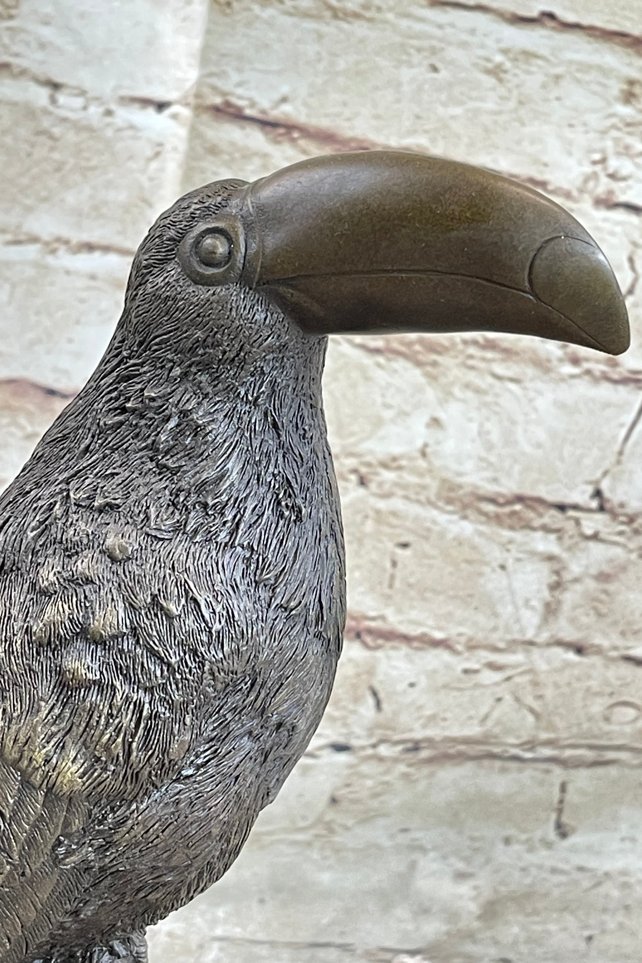 Toucan Tropical Bird Bronze Sculpture Signed Art