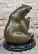 Signed Milo Polar Bear Mom And son Bronze Sculpture Abstract Modern Sculpture