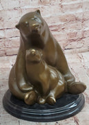 Signed Milo Polar Bear Mom And son Bronze Sculpture Abstract Modern Sculpture