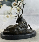 Bronze Marble Elk Hunter Buck Stag Trophy Sculpture Art Deco