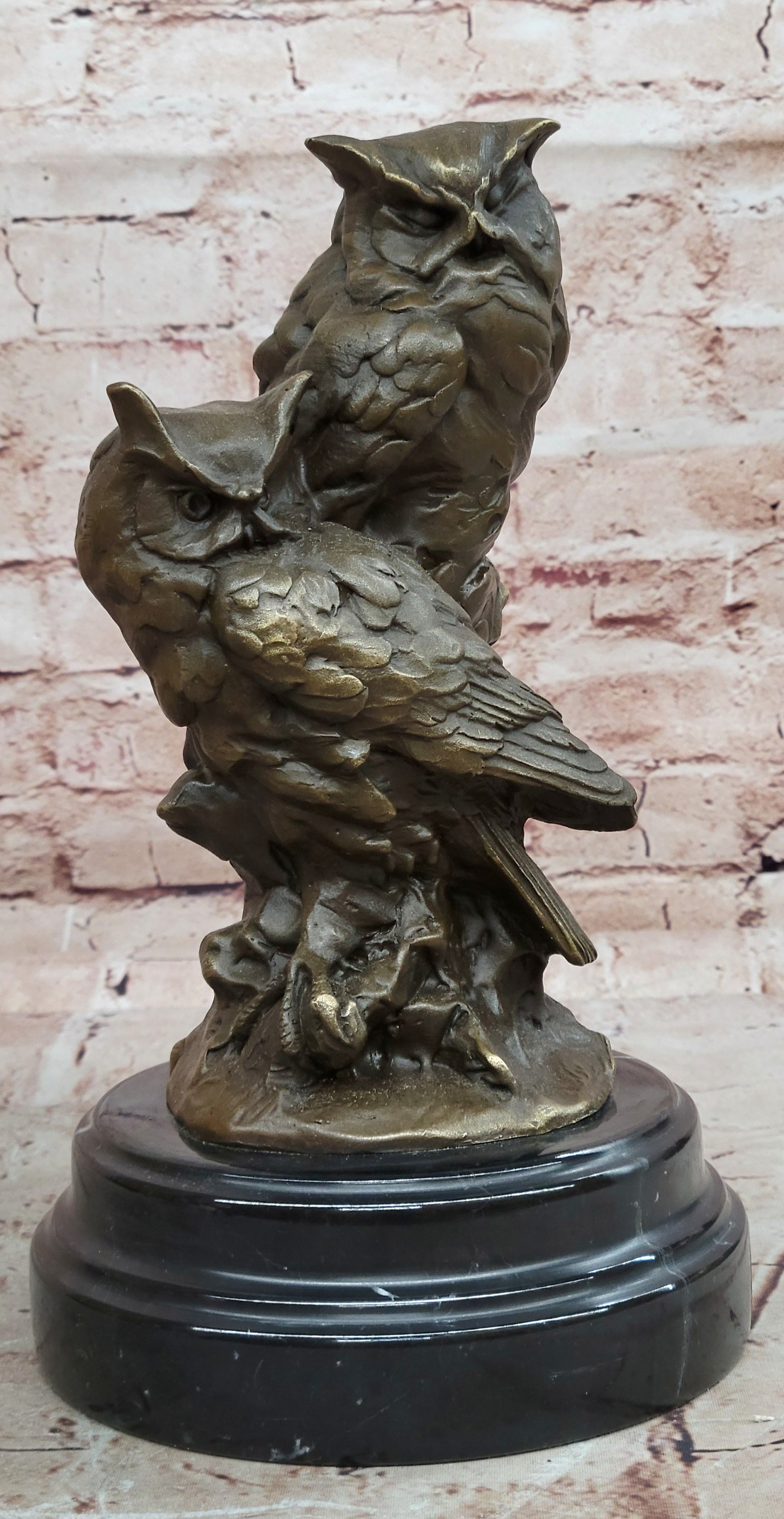 Bronze Animal Sculptures Owls Milo Garden Statue
