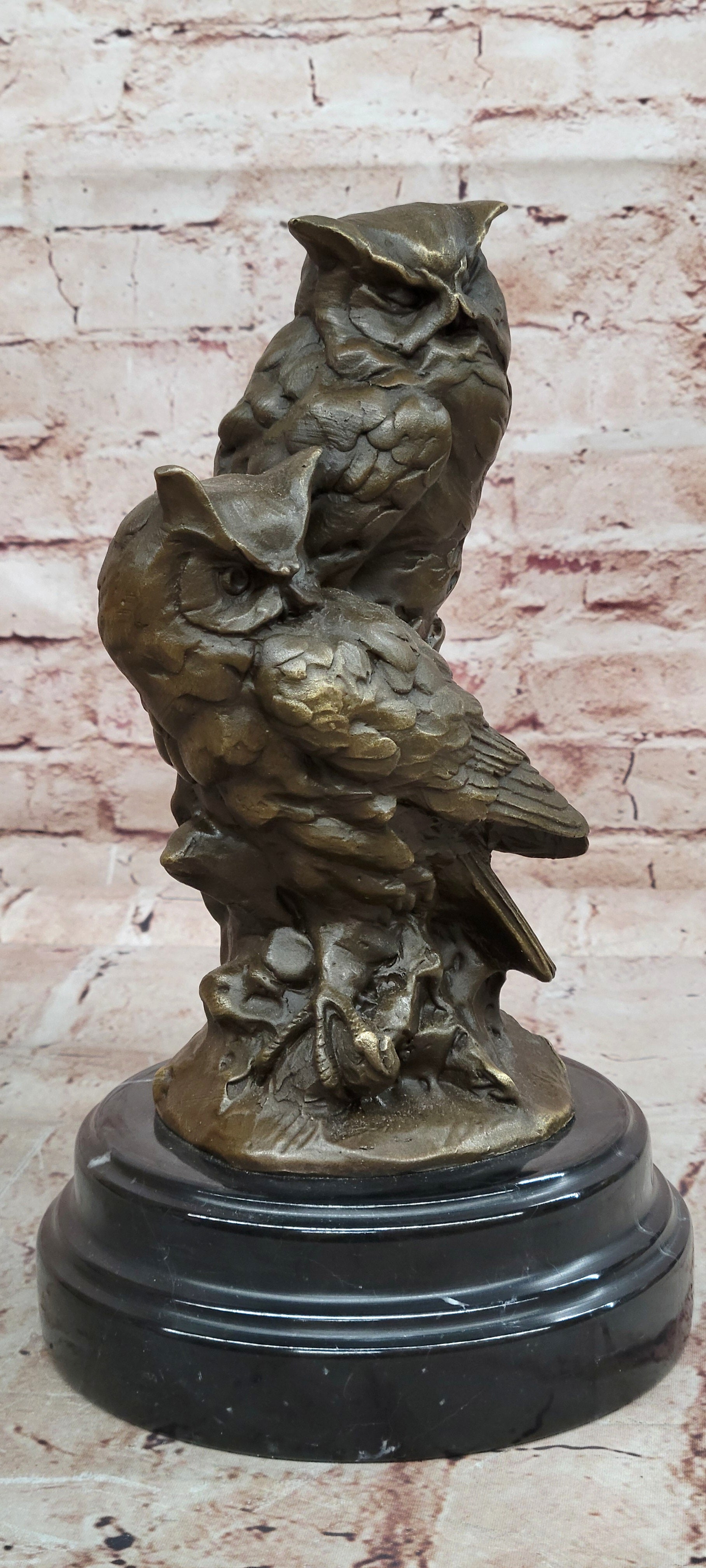 Bronze Animal Sculptures Owls Milo Garden Statue
