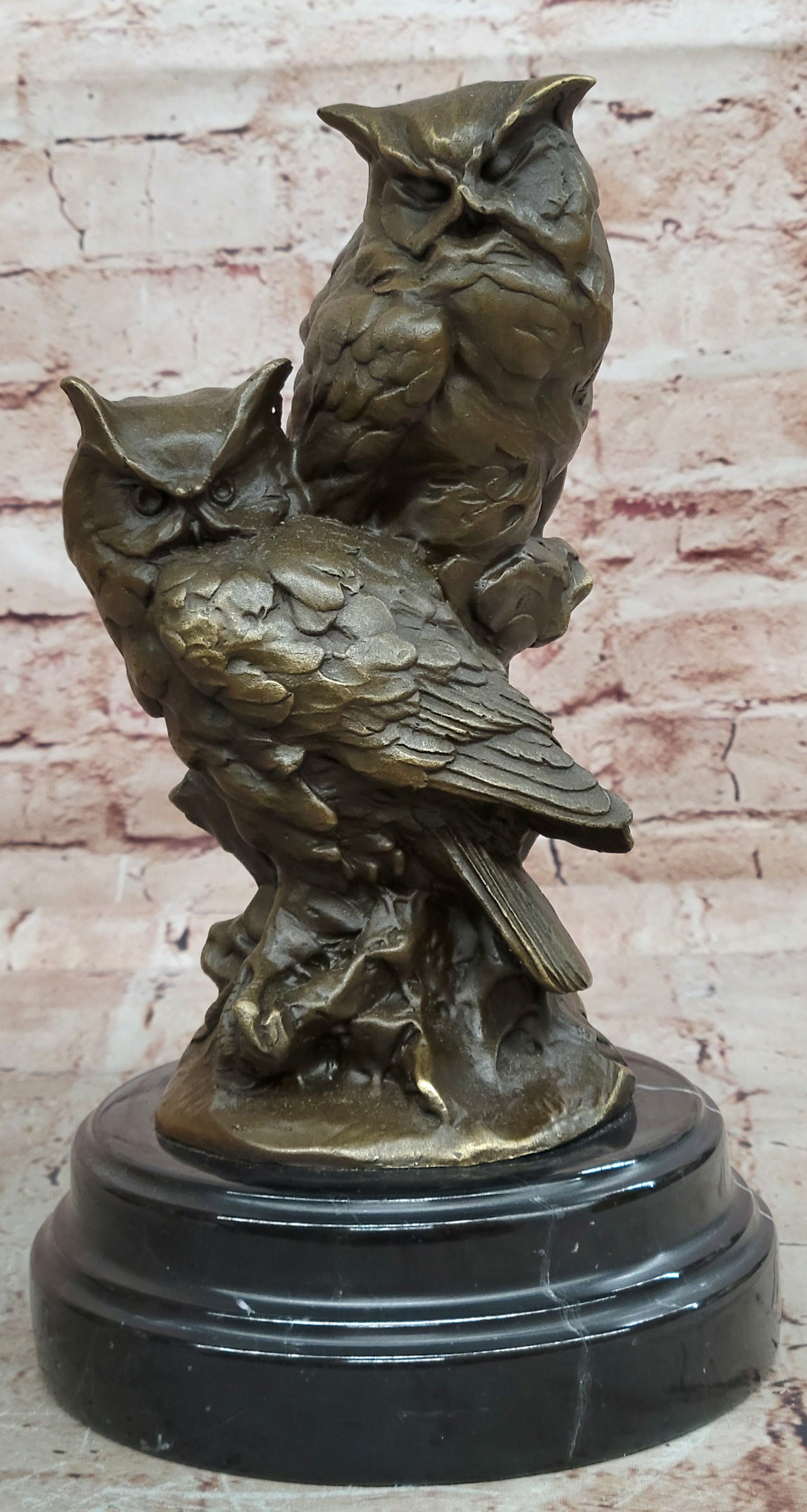 Bronze Animal Sculptures Owls Milo Garden Statue