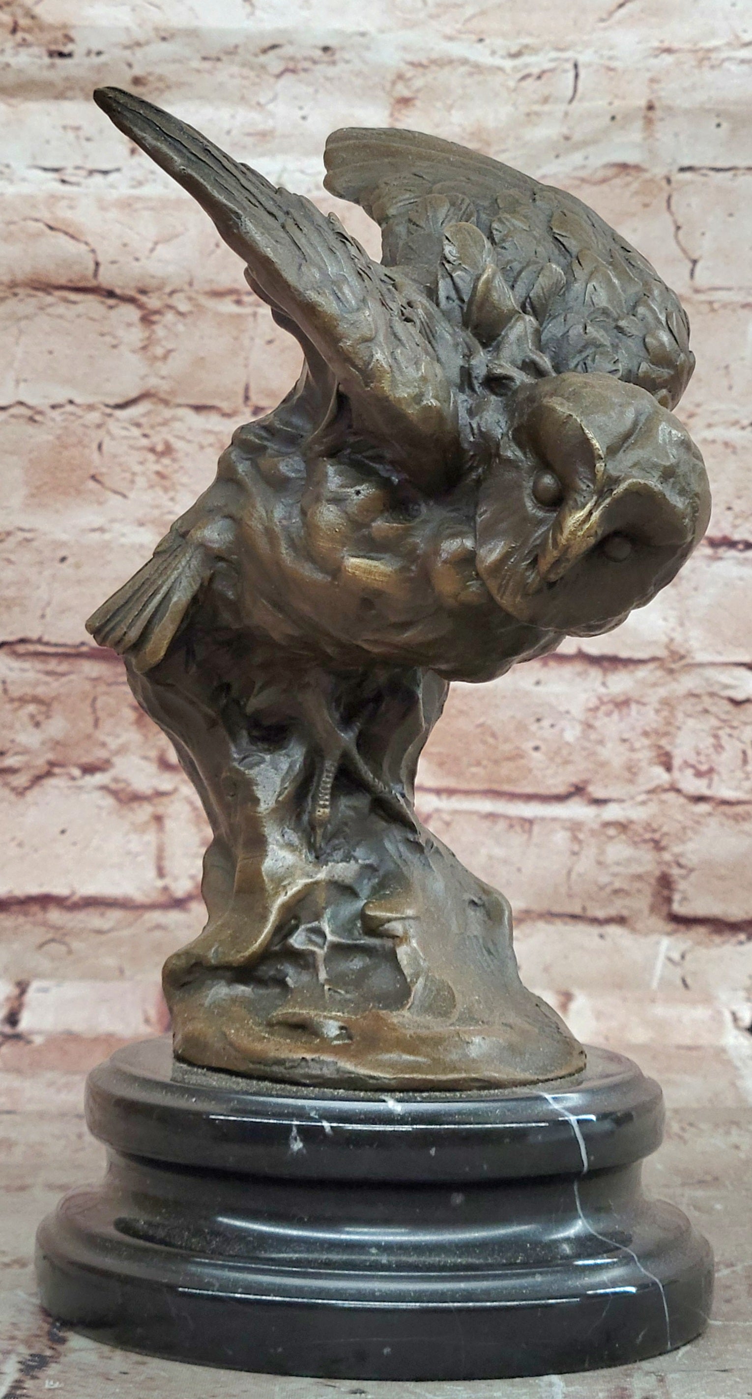 Art Bronze Flying Owl Statue Animal Sculpture Desk Statue by Milo Statue