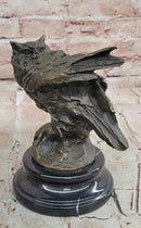 Signed Original Artwork by Miguel Lopez Detailed Owl on a Prey Bronze Statue