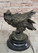 Signed Original Artwork by Miguel Lopez Detailed Owl on a Prey Bronze Statue