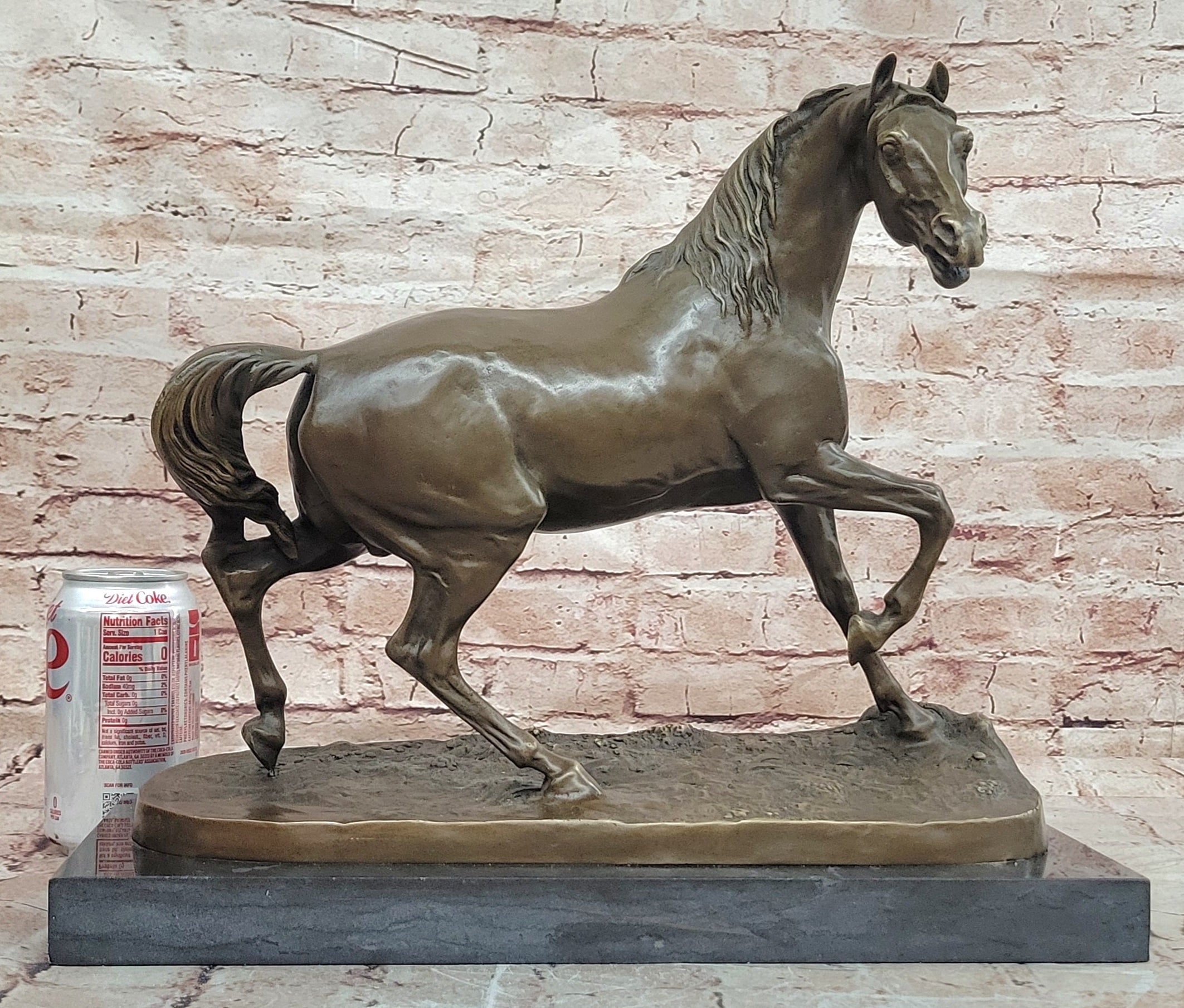 Genuine Bronze Prancing Stallion Horse by Barye Bronco Mustang Equestrian Statue