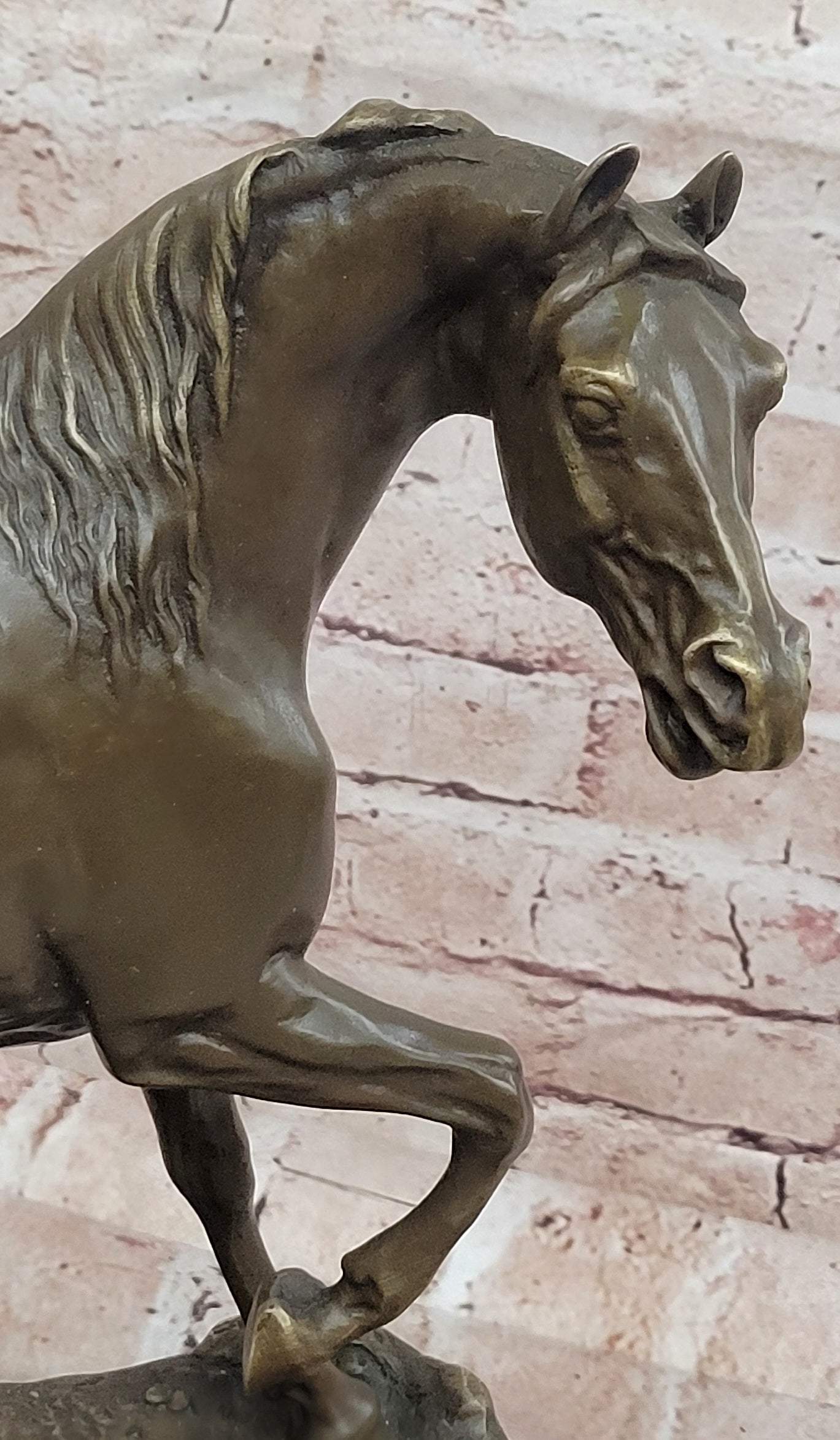 Genuine Bronze Prancing Stallion Horse by Barye Bronco Mustang Equestrian Statue