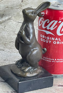 Signed Original Milo European Bronze Bunny W/ Carrot Sculpture