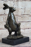 Easter Bunnies Rabbit Holding Basket of Eggs Bronze Sculpture