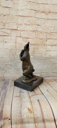 Bronze Sculpture of Bunny Rabbit Holding Baby by Milo