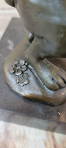 Bronze Sculpture of Bunny Rabbit Holding Baby by Milo