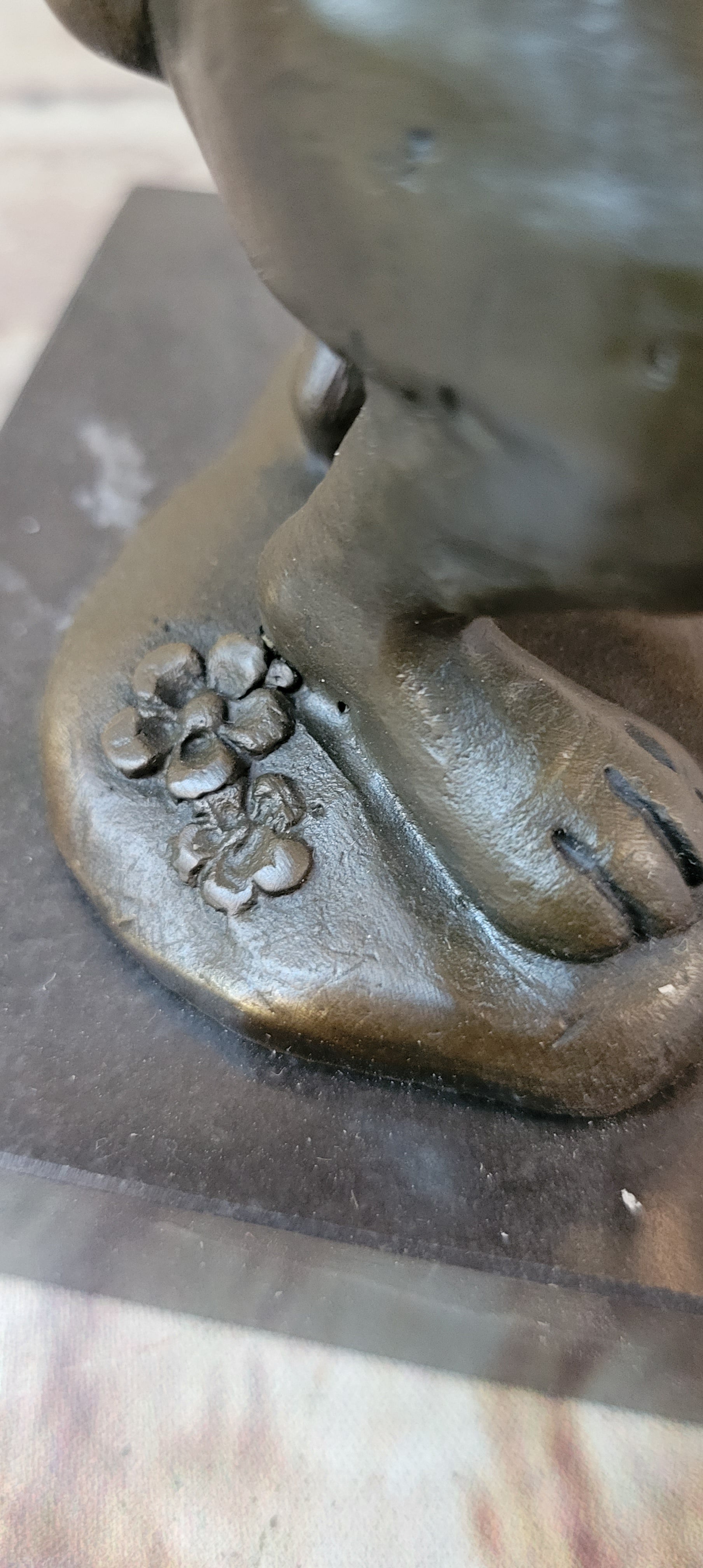 Bronze Sculpture of Bunny Rabbit Holding Baby by Milo