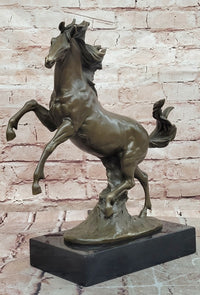 Realistic and Dynamic Bronze Sculpture Shows Wild Horse Signed by Milo
