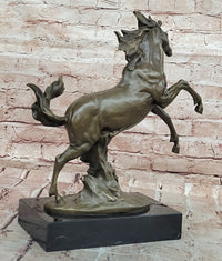 Realistic and Dynamic Bronze Sculpture Shows Wild Horse Signed by Milo
