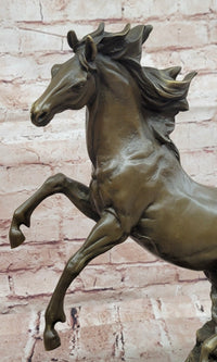 Realistic and Dynamic Bronze Sculpture Shows Wild Horse Signed by Milo