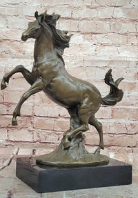 Realistic and Dynamic Bronze Sculpture Shows Wild Horse Signed by Milo