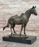 Signed Original Milo Bronze Horse Statue on Marble Base Equestrian Sculpture