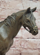 Signed Original Milo Bronze Horse Statue on Marble Base Equestrian Sculpture