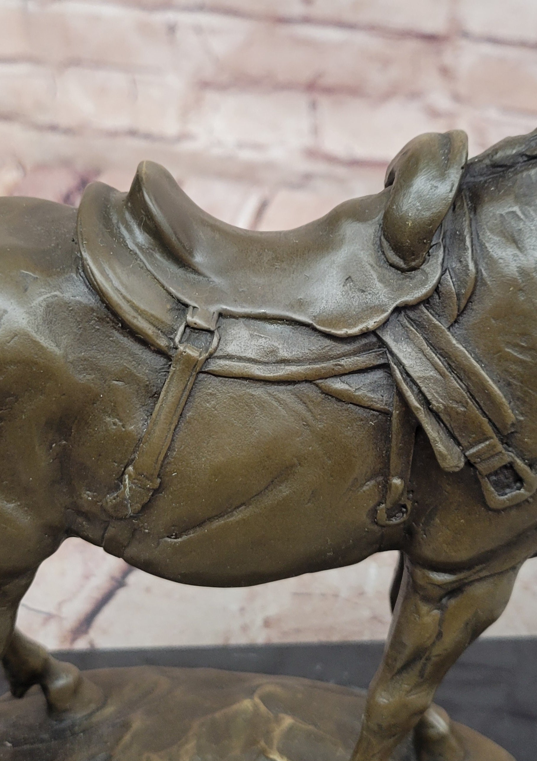 Signed Original Milo Bronze Horse Statue on Marble Base Equestrian Sculpture
