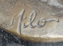 Signed Original Milo Bronze Horse Statue on Marble Base Equestrian Sculpture