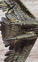 American Bald Eagle Flying Sideways Bronze on Green Marble Base