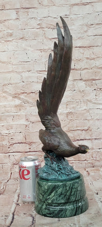 Golden Dawn Flight Majestic Bronze Pheasant Sculpture of Prosperity by Milo