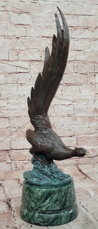 Golden Dawn Flight Majestic Bronze Pheasant Sculpture of Prosperity by Milo