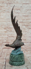 Golden Dawn Flight Majestic Bronze Pheasant Sculpture of Prosperity by Milo